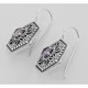 Art Deco Style Amethyst Filigree Earrings - Sterling Silver - FE-281-AM