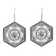 Art Deco Style Filigree Earrings w/ CZ - Sterling Silver - FE-281-CZ
