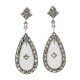 Sunray Crystal and Marcasite Filigree Earrings - Sterling Silver - FE-6211