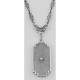 Art Deco Style Camphor Glass Filigree Diamond Necklace Sterling Silver - FN-157-CR