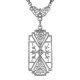 Art Deco Style Camphor Glass Filigree Diamond Necklace Sterling Silver - FN-157-CR