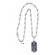 Art Deco Style Blue Lapis Filigree Diamond Necklace - Sterling Silver - FN-157-L
