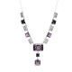 Art Deco Style Amethyst and Onyx Necklace - Sterling Silver - FN-211-AM-O