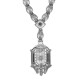 Victorian Style Diamond, Sapphire and Enamel Filigree Necklace Sterling Silver - FN-40-S