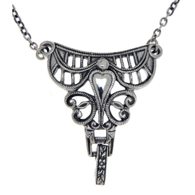 Victorian Style Semi Mount Necklace Sterling Silver - FN-454-SEMI-NP