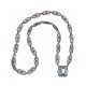 Art Deco Style Genuine Blue Topaz with 18 Inch Filigree Necklace Sterling Silver - FN-49-BT