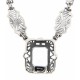 Art Deco Style Genuine White Topaz w/ 18 Inch Filigree Necklace Sterling Silver - FN-49-WT