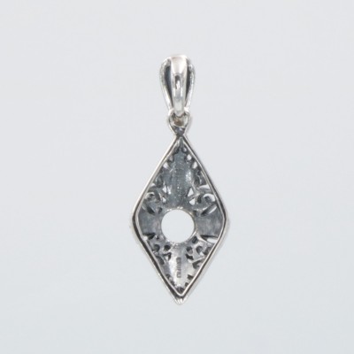 Classic Art Deco Style Sterling Silver 5mm Semi Mount Filigree Pendant - FP-110-SEMI