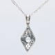 Victorian Style White Topaz Filigree Pendant with Chain - Sterling Silver - FP-110-WT