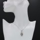 Victorian Style White Topaz Filigree Pendant with Chain - Sterling Silver - FP-110-WT