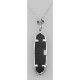 Art Deco Black Onyx Floral Filigree Pendant - Sterling Silver - FP-207