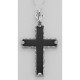 Black Onyx Cross Pendant with 18 Inch Chain - Sterling Silver - FP-296-O