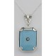 Filigree Pendant w/ turquoise sunray w/diamond - Sterling Silver - FP-383-T