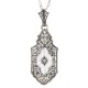 Sterling Silver Sunray Camphor Glass Filigree Pendant w/ Diamond - FP-399-SR