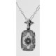 Crystal and Diamond Pendant with Chain - Sterling Silver - FP-52-CR