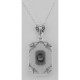 Crystal / Oynx Camphor Glass Filigree Diamond Pendant Sterling Silver - FP-830-SR-O