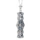 Art Deco Style London Blue Topaz and White Topaz Pendant - Sterling Silver with Chain - FP-924-LBT