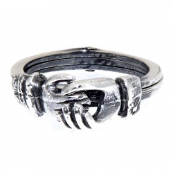 Irish Claddagh Friendship Ring opens shows Heart - Sterling Silver