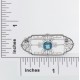 Art Deco Style Genuine London Blue Topaz Filigree Pin / Brooch - Sterling Silver - FPN-173-LBT