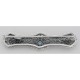 Art Deco Style Blue Topaz Filigree Bar Pin Brooch - Sterling Silver - FPN-117-BT