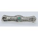 Art Deco Style Natural Emerald Filigree Bar Pin / Brooch - Sterling Silver - FPN-117-E