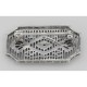 Art Deco Style Filigree Diamond Pin / Brooch - Sterling Silver - FPN-118-D