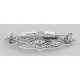 Antique Victorian Style Filigree Diamond Pin / Brooch in Fine Sterling Silver - FPN-119