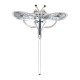 Fine Art Deco Style Marcasite Garnet  Enamel Dragonfly Pin - Sterling Silver - FPN-126-MAR