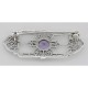 Art Deco Style Genuine Amethyst Filigree Pin / Brooch - Sterling Silver - FPN-173-AM