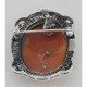 Victorian Floral Style Cameo Pin or Pendant with Diamond - Sterling Silver - FPN-200