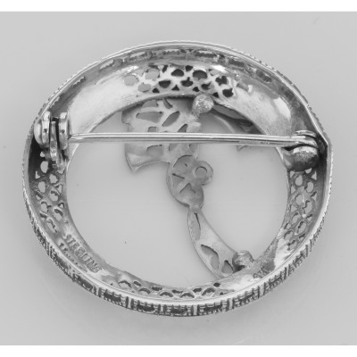 Antique Victorian Style Diamond Wreath Pin - Sterling Silver - FPN-201-D