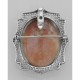 Victorian Style Italian Handcarved Cameo Pin or Pendant - Sterling Silver - FPN-203
