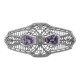 Victorian Style Amethyst Filigree Pin - Brooch - Sterling Silver - FPN-215-AM