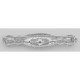 Art Deco Style Filigree 3 Diamond Bar Pin / Brooch - Sterling Silver - FPN-220-D