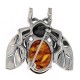 Antique Style Amber Garnet and Marcasite BumbleBee Pin - Sterling Silver - FPN-2701