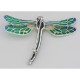 French Style Plique a Jour Multi-Color Enamel Dragonfly Pin - Sterling Silver - FPN-4507