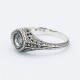 Semi Mount Art Deco Style Sterling Silver Filigree Ring 5mm Center - FR-116-SEMI