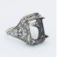 Art Deco Semi Mount Filigree Ring will hold 10 x 12mm Octagon Shaped Gemstone - Sterling Silver - FR-15-SEMI