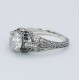 Art Deco Style White Topaz Filigree Ring w/ Blue Sapphire Sterling Silver - FR-1841-S-WT Art Deco Style White Topaz Filigree Ring w/ Blue Sapphire Sterling Silver - FR-1841-S-WT