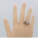 Hand Carved Italian Shell Cameo w/ Diamond Necklace Ring - Sterling Silver - FR-330