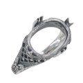 Classic Victorian Semi Mount for Oval 11 x 14mm Gemstone Filigree Ring Sterling Silver