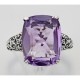 Fantastic Victorian Style Amethyst Filigree Ring - Sterling Silver - FR-101-AM