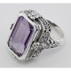 5.5 Carat Amethyst Filigree Ring - Sterling Silver - FR-1011-AM