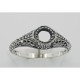 Semi Mount Art Deco Style Filigree Ring - Sterling Silver - FR-117-SEMI