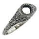 Semi Mount Art Deco Style Filigree Ring - Sterling Silver - FR-117-SEMI