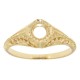 Semi Mount Art Deco Style 14kt Yellow Gold Filigree Ring 4.5 mm Center - FR-117-SEMI-YG
