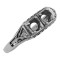 Semi Mount Filigree Ring w/ 2 Diamonds - Sterling Silver