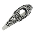 4mm Semi Mount Filigree Ring w/ 2 Diamonds - Sterling Silver