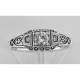 4mm Semi Mount Filigree Ring w/ 2 Diamonds - Sterling Silver - FR-123-SEMI