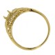 4mm Semi Mount Art Deco Style 14kt Yellow Gold Filigree Ring w/ 2 Diamonds - FR-123-SEMI-YG